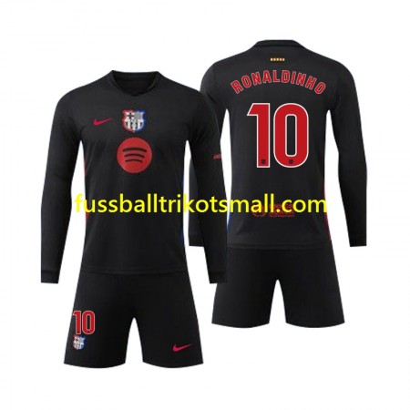 Fußballtrikots FC Barcelona Ronaldinho 10 Kinder 2024-2025 Langarm Auswärts-trikot kaufen